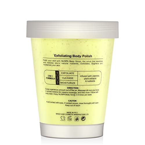 Nuspa Avocado Body Scrub, Natural Moisturizing And Exfoliating Body Wash For Body, Face, Hand, Foot With Avocado Fruit Extract, Jojoba Seed Oil, Sweet Almond Oil, Sunflower Seed Oil, Perfect Body Exfoliator For Women & Men - 8.8 Oz #TOP1