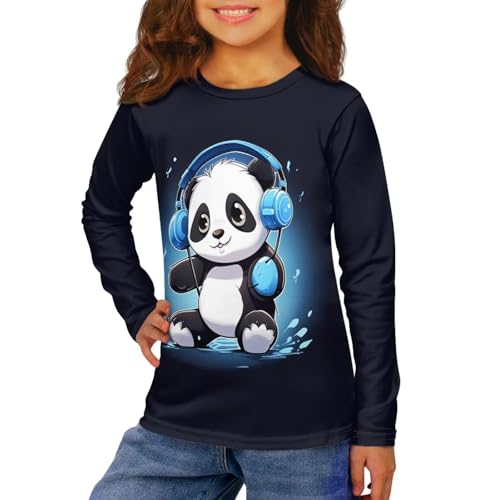 Image of Girls Long Sleeve Shirts Casual Crewneck Soft T-shirts for Girls 3-16 Years Old