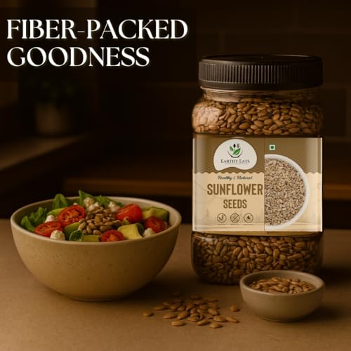 Image of Earthy Eats Premium Raw Sunflower Seeds for Eating 400gm | Premium Natural Seeds for Eating, Snacking, Salads, Baking & Cooking | Healthy Diet Food Snack Fresh Crunchy & Versatile Ingredient