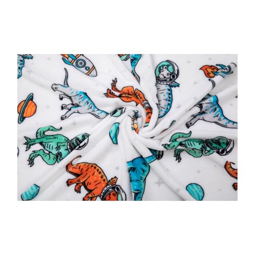 Image of Flannel Toddler Blanket - 50 inchx40 inch Soft Kids Throw for Boys & Girls - Perfect for Naptime, Travel & Bedding (Dino)
