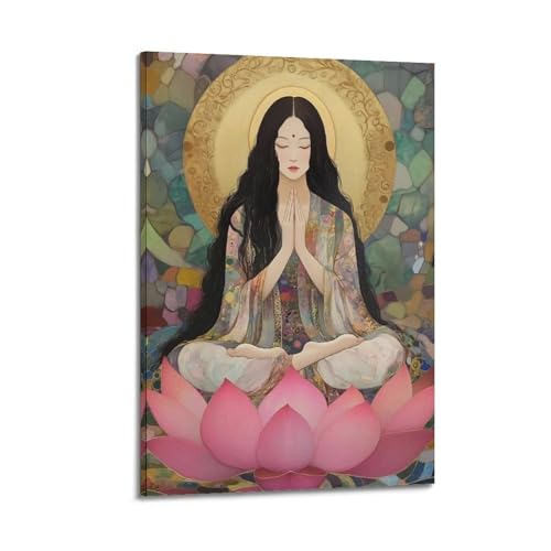 Quan Yin poster mural pour embellir un mur vide avec une toile vintage 40x60