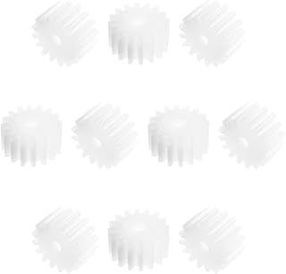 Bettomshin 10Pcs 0.5 Modulus Plastic Gear, 16 Teeth Model 162A OD 9mm Hole Dia 2mm Thickness 5mm Pulley Belt Shaft Robot RC Motor DIY Mechanical Parts Kit White