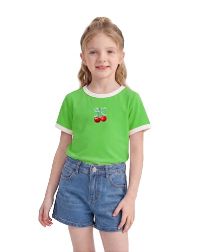 Image of Stelle Girls Graphic Tees Short Sleeve Girls Shirts Cute Tops Crew Neck Casual Basic Summer T-Shirt for Kids Teen 4-15 Years