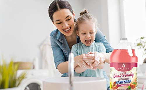 Hand Soap Antimicrobial Just Peachy Luxurious Lotionized Hand Wash One Gallon (128 Oz.) Refill Jug. Made In The Usa #TOP2