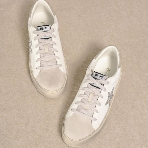 Image of Mi.iM Gaby Women's Star Sneakers - Snake Print Suede Lace-Up Fashion Shoes with Rubber Sole