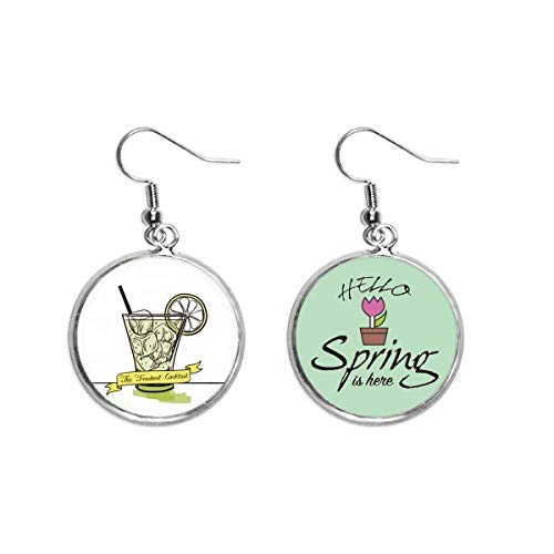 Pendientes de primavera alegres con colgante de hielo tubular Ice Cream y jugo de limón