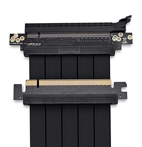 EZDIY-FAB New PCI Express PCIe3.0 16x Flexible Cable Card Extension Port Adapter High Speed Riser Card (20cm 180 Degree)-Upgrade Version - Thumbnail 7