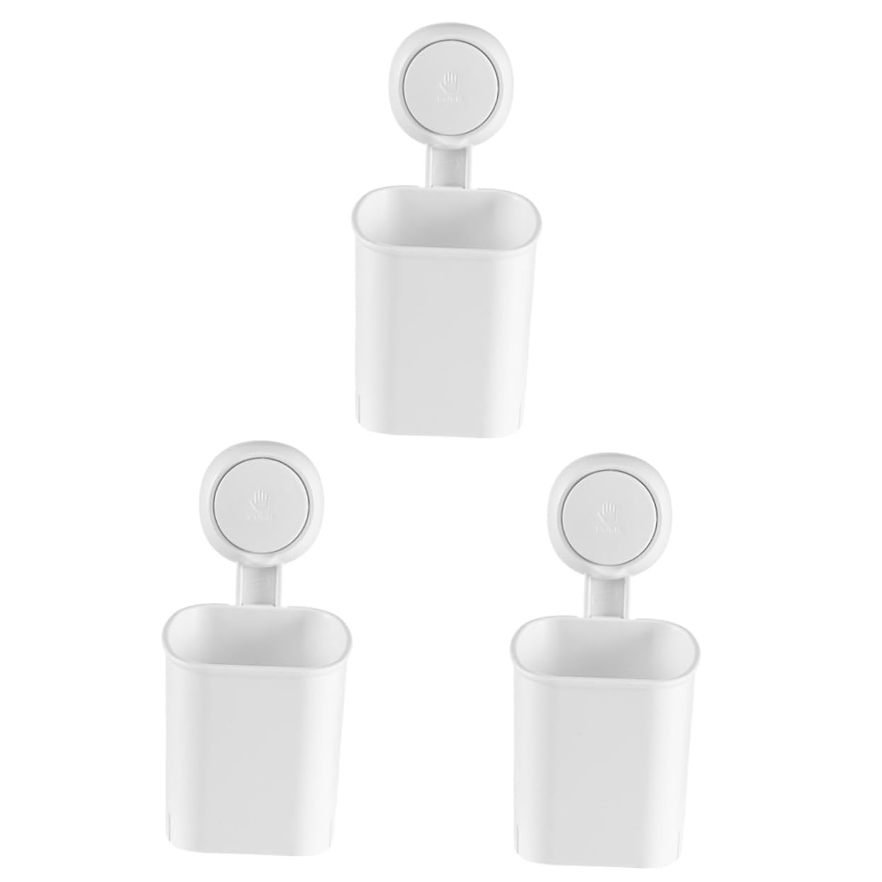 VICASKY 3 Pezzi Portaspaazzolino da con Ventosa per Spazzolini Elettrici Organizer per Bagno con Design Draining e Installazione Forature Colore Bianco per Superfici Lisce e Non Porose