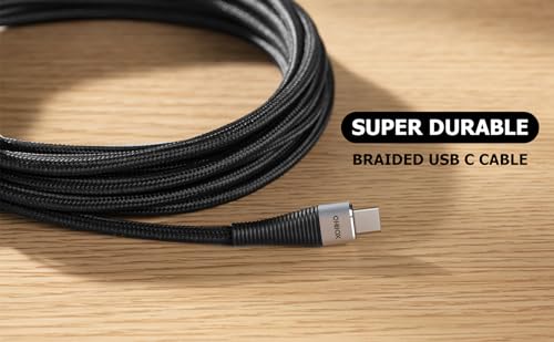 Extra Long USB C to USB C Cable 15FT 2Pack 100W, USB C Charger Cable Fast Charging Cord Braided, Type C Cable for iPhone 17 16 15/15Plus/15Pro/Max, MacBook Pro/Air, iPad Pro/Air/Mini,Samsung,Pixel by ohbox - Image 6