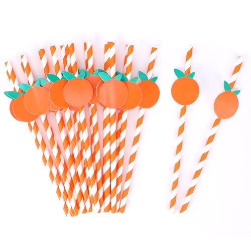 Pitillos de papel naranja, 30 unidades, 19.6 cm miniatura 6