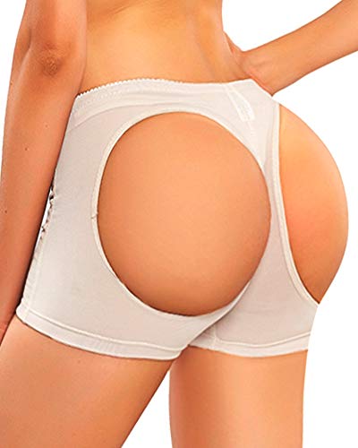 Women Butt Lifter Panties Booty Lift Butt Lifter Shapewear Butt Lifting Shorts Enhancer Underwear Butt Shaper for Women (Beige without Lace, L, l)