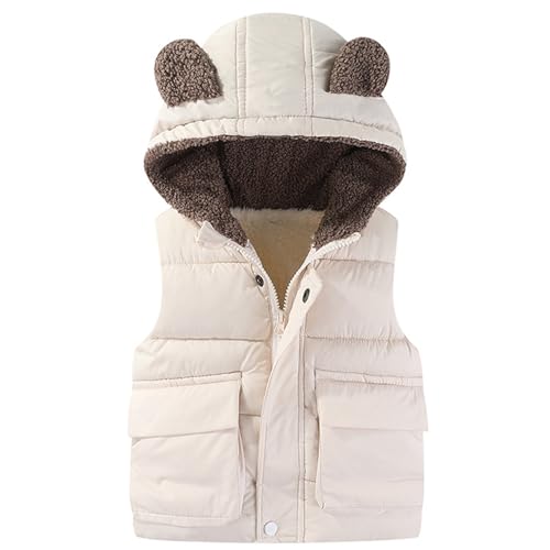 EISHOW Toddler Baby Girl Boy Fleece Hooded Jacket Vest Hoodie Sleeveless Waistcoat Warm Jacket Outwear with Zipper Pocket