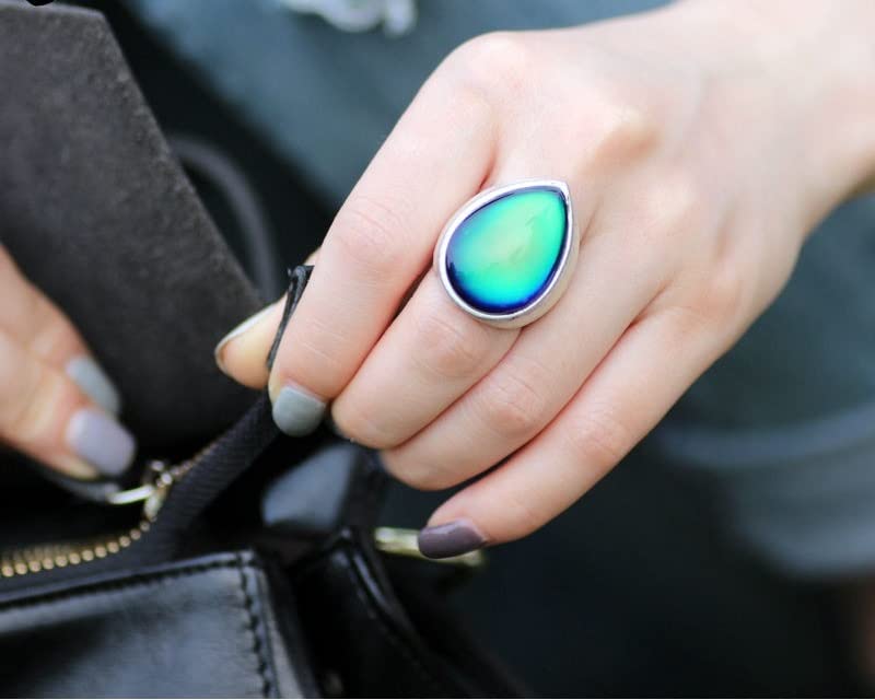 LOKILOKI 2 Uds Anillos De Estado De Ánimo Que Cambian De Color Chapados En Plata Antigua Que Cambian La Temperatura del Color Conjunto De Anillos De Sensación De Emoción para Mujeres/Hombres