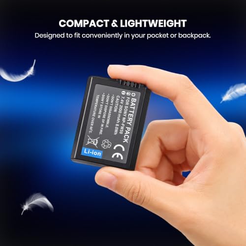 Image of Simpex FW50 Rechargeable Camera Battery 2100mAh 7.4V Li-ion Replacement Battery Compatible with Sony Alpha A7, A6000, A6500, A5100 & NEX Series Mirrorless Cameras(Black)