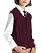 BOBOYOYO Boys Sweater Vest 100% Cotton School Uniform Vest Kids Button Cardigan Vest for Boys Girls Childrens Toddler