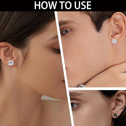 4 Pairs Magnetic Earrings for Men and Women Magnetic Earrings Fashionable and Comfortable Non Piercing Earring Set Stylish Design Perfect, Magnet Jewelry for Birthdays, Anniversaries (Silver) - Image 3