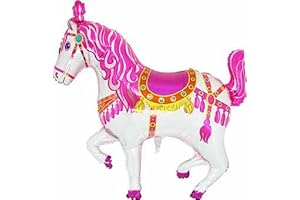 Toyland® 88cm (35") Pink Circus Carousel Party Supplies Horse Shaped Foil Balloon