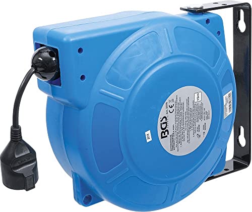 BGS 3379 | Automatische Kabeltrommel | 15 m + 1 m Zuleitung | 180° seitlich schwenkbar | inkl. Montagehalter