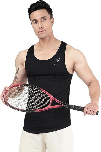Image of FUAARK Surge Slim Fit Solid Gym Tank Tops for Men