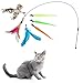 SLSON 7 Stück Katzenspielzeug Federspielzeug Interaktives mit Glocken und Federn, Katze Spielzeug Set für Katze Kitty