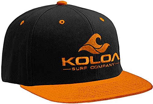 Koloa Surf-Classic Wave Logo Solid Snapback Hats-Orange-Black Orange