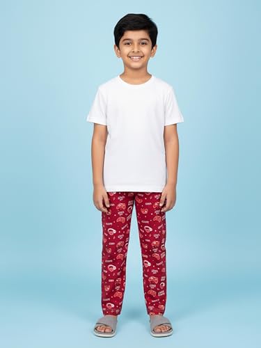 Image of KiddoPanti Boys Printed Pyjama | 100% Cotton Single Jersey Fabric | All Over Printed Design | Relax Fit & Ankle Length | Pyjama Pant