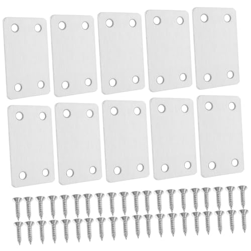 10 Piezas Tablero De Reparación Sin Cortina De Perforación Abrazadera Sin Soportes De Barra De Cortina De Perforación Cerradero De Puerta Ajustable Lámina Silver Acero Inoxidable ULTECHNOVO