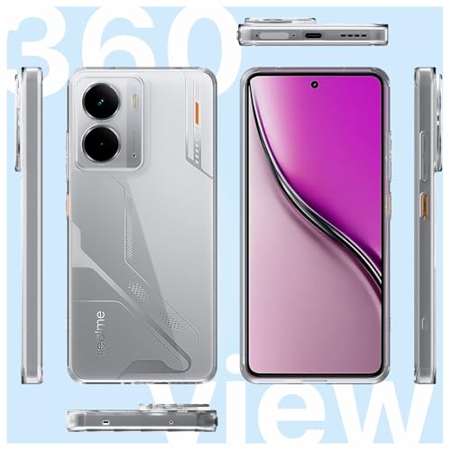 Image of Pikkme Back Cover for Realme P3 5G Crystal Clear Hard Back PC + TPU Protective Bumper Case(Transparent)