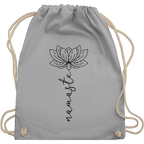 English Tea Shop - Teegeschenk mit Schleife "Wellness Tee Kollektion", BIO, 12 Pyramiden-Beutel (DE-Version) 8 Shirtracer Yoga und Wellness Geschenk - Namaste Lotusblüte - Unisize - Hellgrau - WM110 - WM110 - Turnbeutel und Stoffbeutel aus Baumwolle
