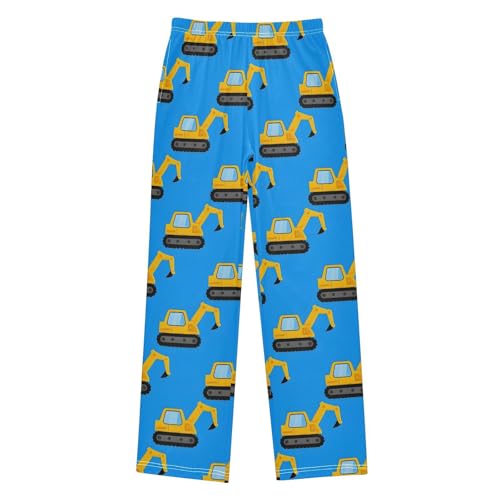 Pajama Pants Excavator Pattern Long Sleep Pants Lounge Bottoms - Main Image