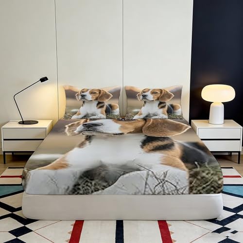 Drap housse beagle imprimé 3D pour chambre d'enfant - 4