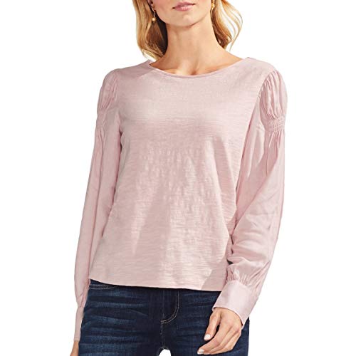 VINCE CAMUTO Women's Smocked-shoulder Blouse Shirt Top