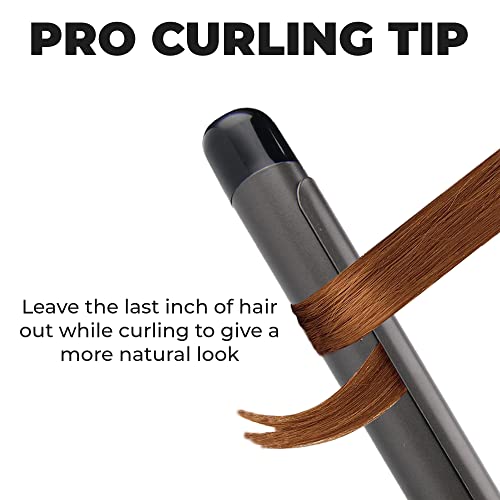 Image of WINSTON Hair Tong Curler for Women with 25mm Fast Heating Tourmaline Infused Barrel Rod for Hair Curling | Professional Hair Curling Tong machine - Black