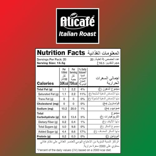 Image of Alicafe Italian Roast 3 in 1 Instant Coffee | Smooth With Microground Coffee | Instant Coffee Sachets | (30 x 16.5g)
