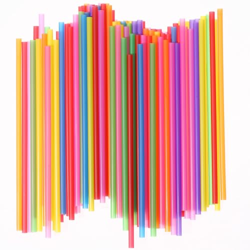 YAOSHENG [200 counts] Drinking Plastic Straws Cocktail Straws Multicolor Straws Disposable Stirrer 7.87 * 0.236 inch -7Colors (200)