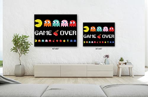 Spiritualhands Canvas Art Video Game Room Decor For Adults, Board Game Wall Decor Video Game Posters, Gamer Room Decor For Boys Bedroom, Game Tile Wall Art For Basement Game Room Decor (Game Room Pac-Man, 30" X 40" - Ready To Hang) #TOP6
