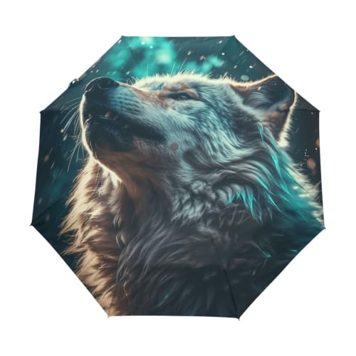 Parapluies ultra-léger Loup Hurlant pour enfants et filles contre la pluie et les UV