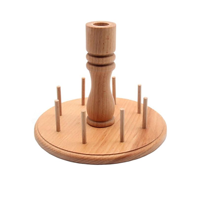 MIAO YUAN 1 PCS 8 Spool Beech Spool Rack Portable Beaded Thread Scissors Storage Rack Embroidery Needle and Thread Arrangement Rack