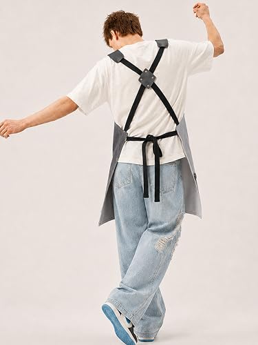 Image of Work Apron - Stylish Cotton Apron with Rip Stop Weave, Waterproof & Breathable Membrane, Durable Tear Resistant, Chef, Kitchen, BBQ, Workshop & Gardening Apron-Forest Green