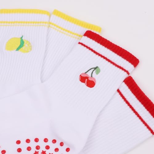 2 Pairs Cute Pilates Grip Socks, Yoga Non-slip Crew Cute Pilates Socks for Women4