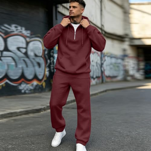 Mens Sweatsuits 2 Piece Outfit Oversized Ligh Weight Running Jogging Sets - image 5