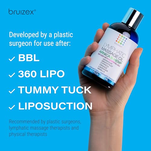 Image of Bruizex Lymphatic Drainage Massage Oil, Arnica & Hemp Seed,8.5 Oz