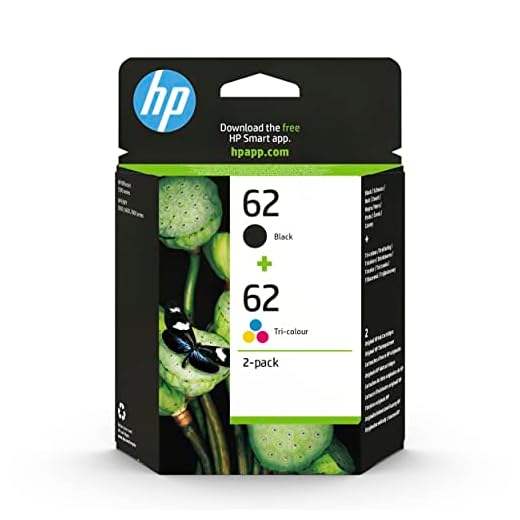 HP 62 (N9J71AE) Multipack Original Druckerpatronen 1xSchwarz, 1xFarbe für HP ENVY 55xx, 56xx, 7640 und HP OfficeJet 200, 250, 57xx