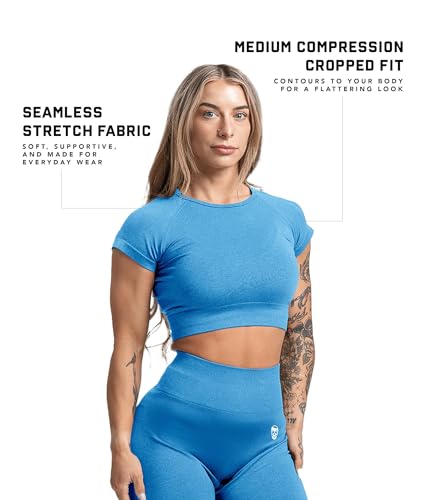 Image of Gymreapers Short Sleeve Workout Tops for Women - Crop Tops for Women Tee - Yoga Athletic Tops for Running, Gym, & Training