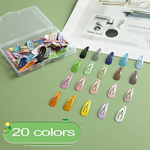 Snap Mini Hair Clips, 100Pcs Premium Kids Barrettes Metal Non Slip Hair Bow Clips For Girls Toddler, 1.2 Inch 20 Colors #TOP1