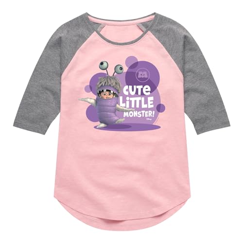Disney Monsters Inc. - Boo Cute Little Monster - Toddler & Youth Girls Raglan Graphic T-Shirt