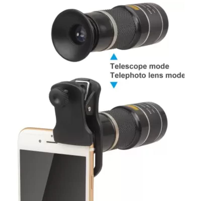 Image of Elevea 16x HD Optical Zoom Mobile Telephoto Lens Kit Dual Focus Magnification Lens Telescope for Outdoor Hiking, Bird Watching Hunting, Camping (16x Metal Lens) (20x mini Lens)