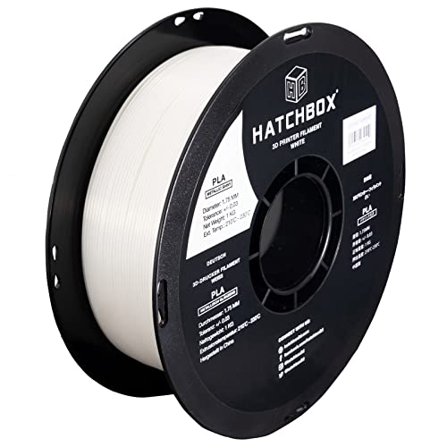 HATCHBOX Filament PLA finition mÃ©tallique pour imprimante 3D, prÃ©cision dimensionnelle +/- 0,03 mm, bobine de 1 kg, 1,75 mm, blanc