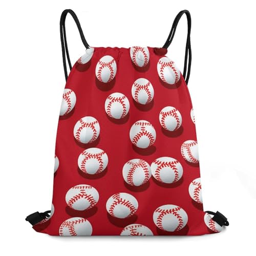 Baseball Drawstring Backpack Durable Sport Gym Bags Daypack for Men Women 35 * 42cm