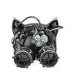 KBW Adult Unisex Steampunk Silver Cat Ear Helmet Mask with Goggles Costume